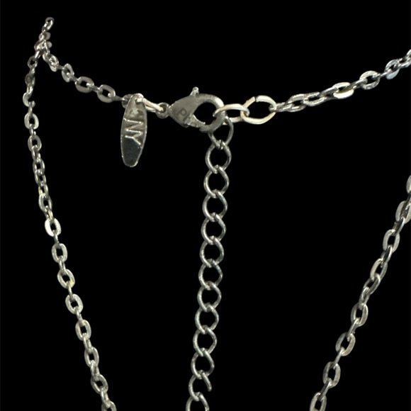 NY & Co Beaded and Rhinestone Necklace with Black metal chain. (C-Q) - Picture 3 of 4